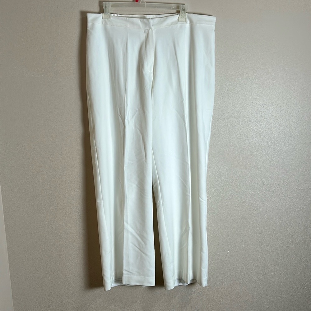 Joanna Hope White Wide Leg Trouser Pants Flowy‎ High Rise